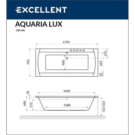  Excellent Aquaria Lux Slim 180x80 "ULTRA" ()
