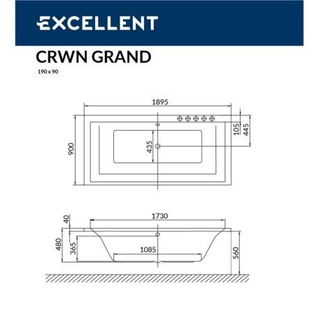  Excellent Crown Grand 190x90 "LINE" ()